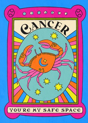 Cancer Zodiac Astrology Retro Birthday Card
