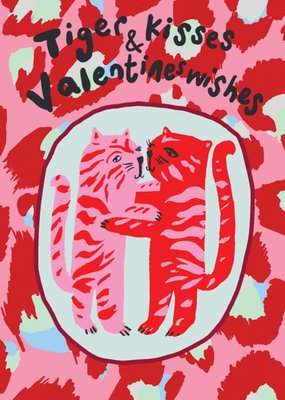 Animal Print Tiger Illustrated Eleanor Bowmer Valentine's Day Card