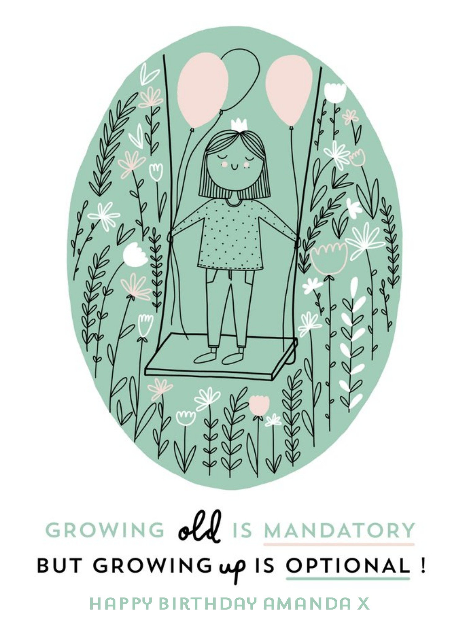Moonpig Growing Up Is Optional Birthday Card