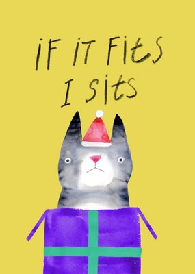 Jolly Awesome If It Fits I Sits Christmas Card