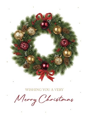 Wishing You A Very Merry Christmas Wreath Card