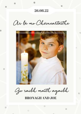 A Bela Vida Confirmation Irish Photo Upload Thank You Card