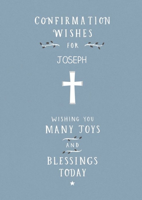 GUK Typographic Cross Blessings Confirmation Card