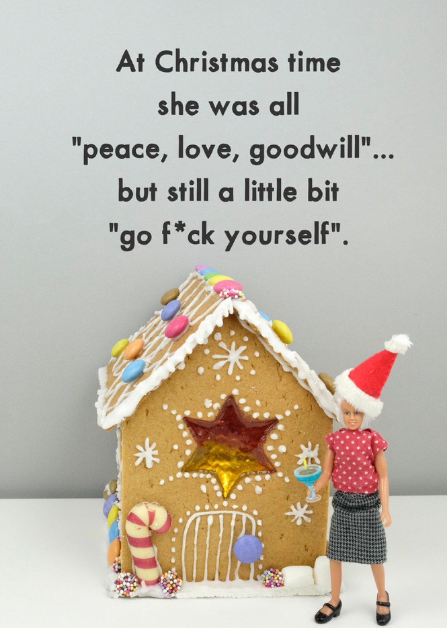 Moonpig Peace, Love And Goodwill... But Still A Little Bit Go F**k Yourself Christmas Card