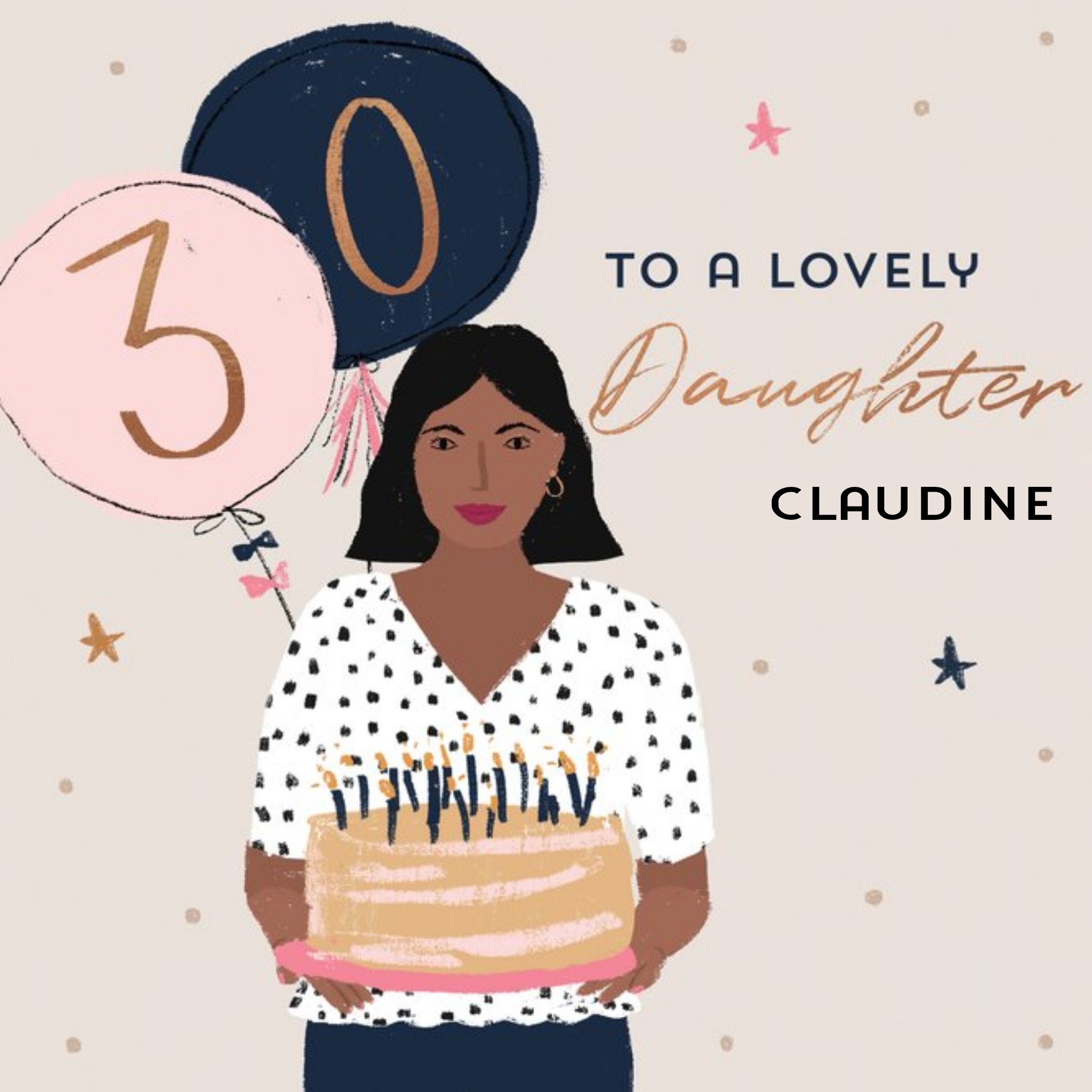 Moonpig To A Lovely Daughter 30th Birthday Card