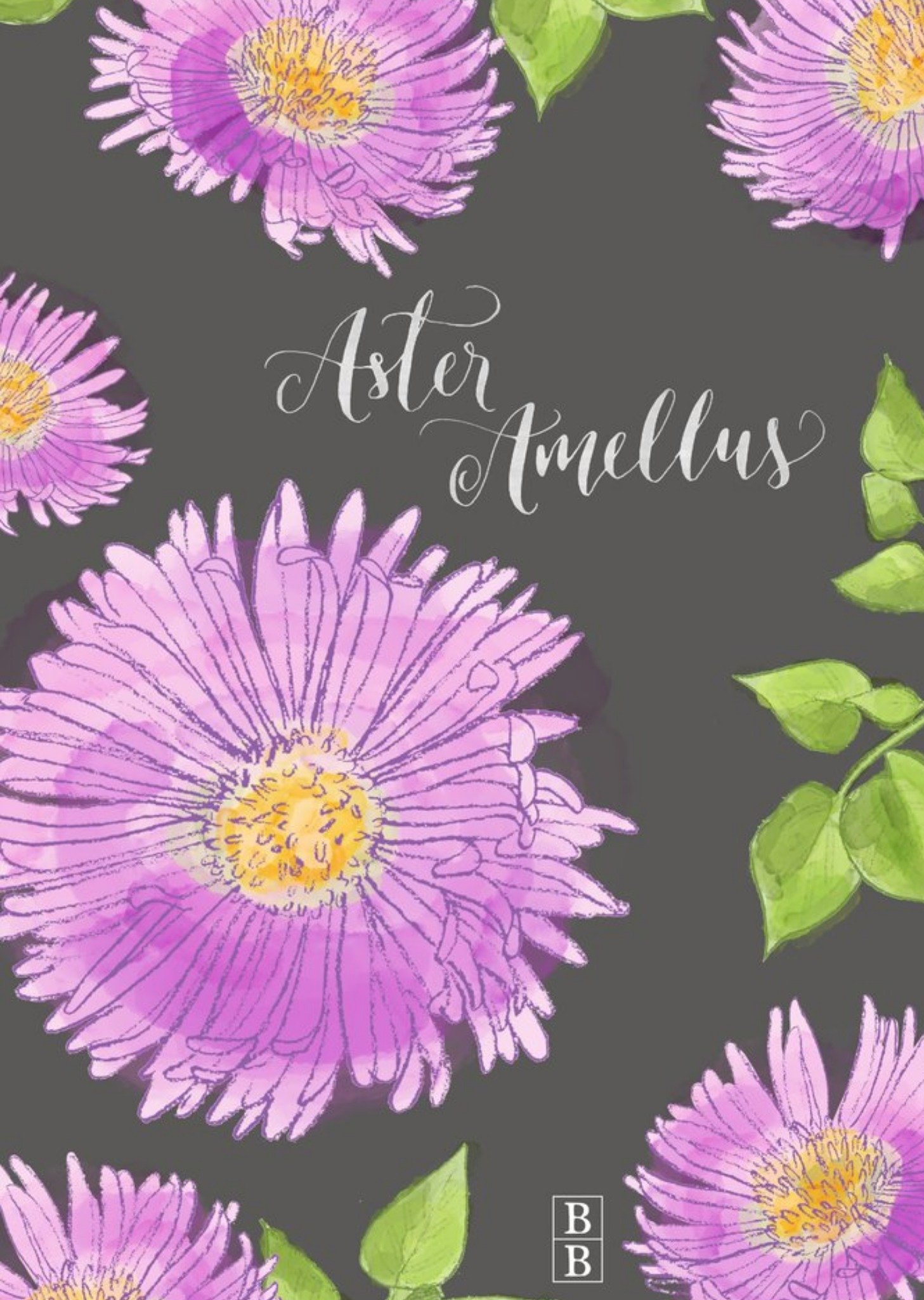 Moonpig Bright Purple Aster Flower Personalised Card