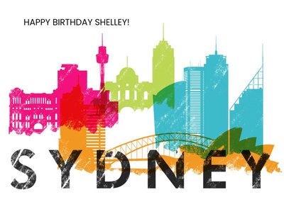 Colourful Sydney Skyline Card