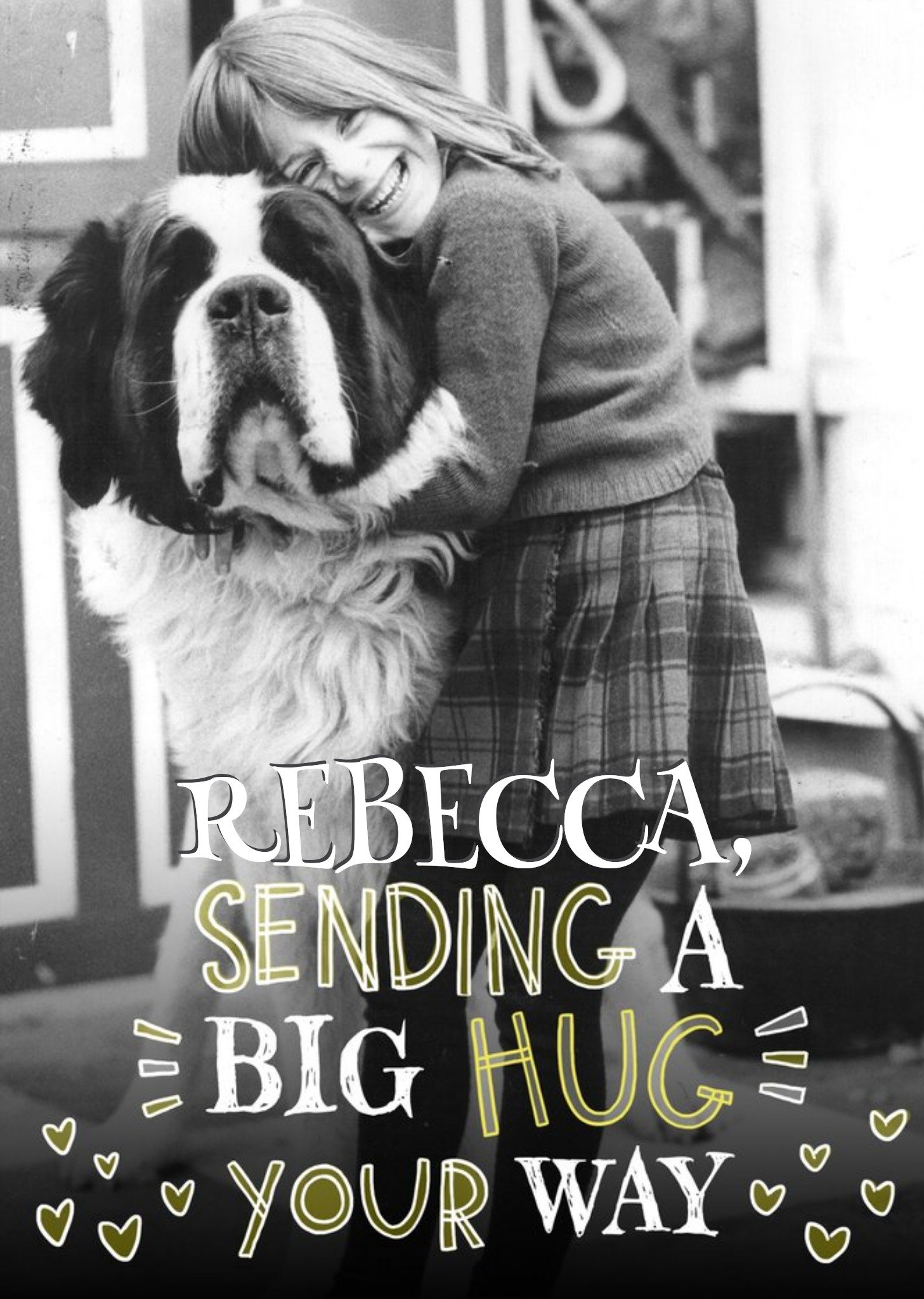 Moonpig Personalised Sending A Big Hug To You Photo Card