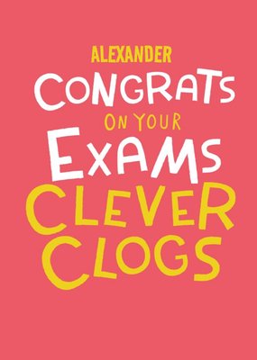 Fun Bright Typographic Exam Results Congratulations Card