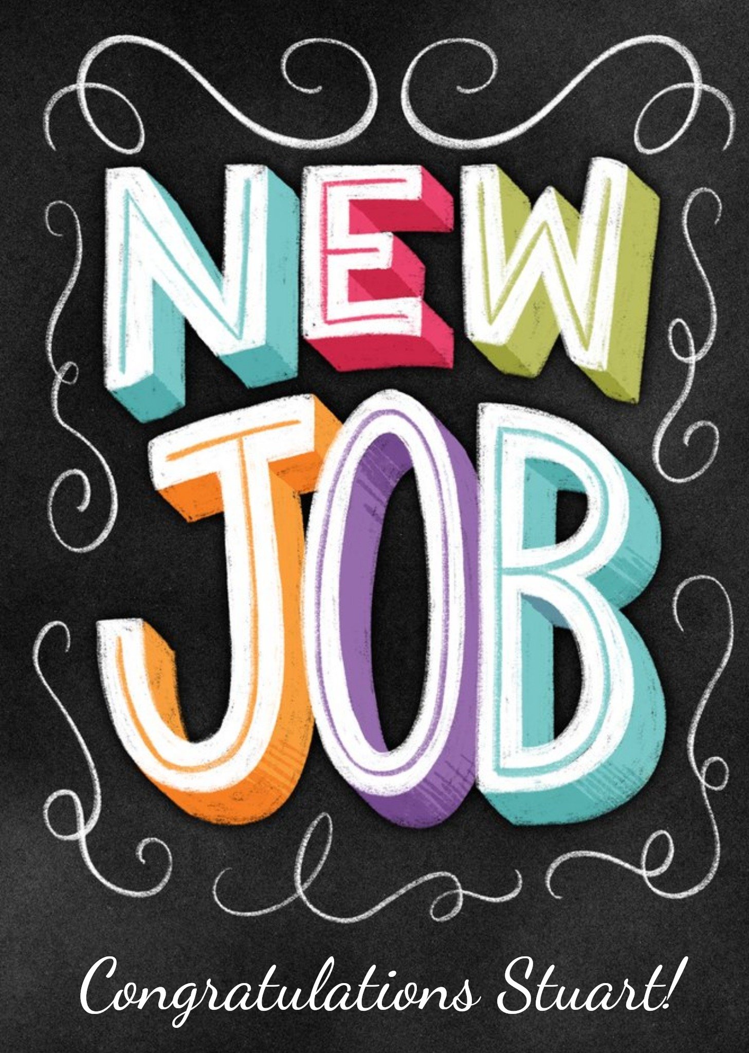 Moonpig Typographic New Job Congratulations Card