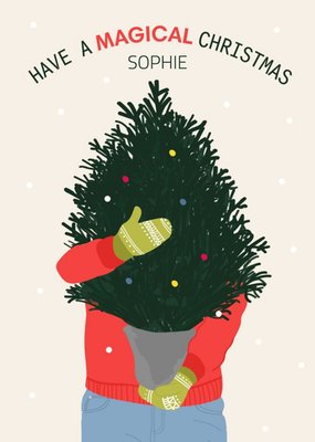 Magical Illustrated Christmas Tree Card