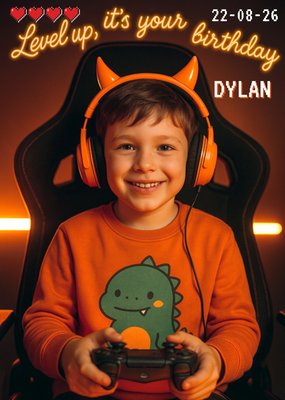 Level Up It's Your Birthday Face Swap Gamer Card