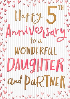 Daughter & Partner 5th Anniversary Card