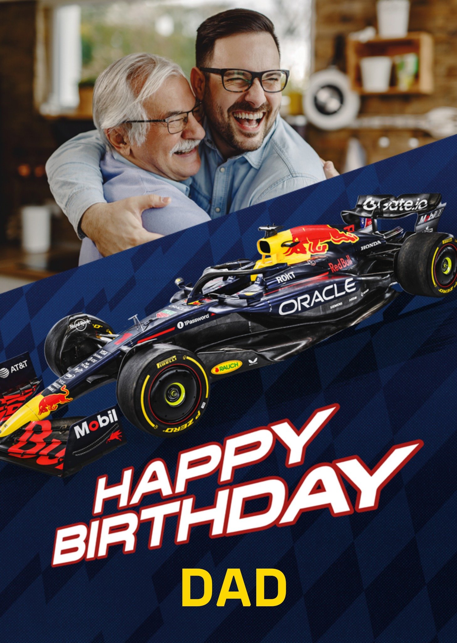 Moonpig Red Bull Racing Happy Birthday Dad Photo Upload Card