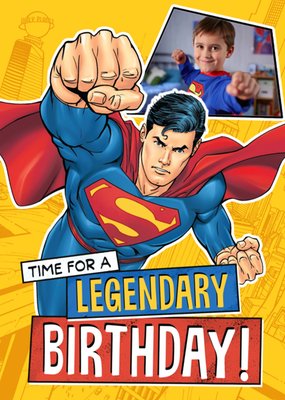 Superman Photo Upload Legendary Birthday Card