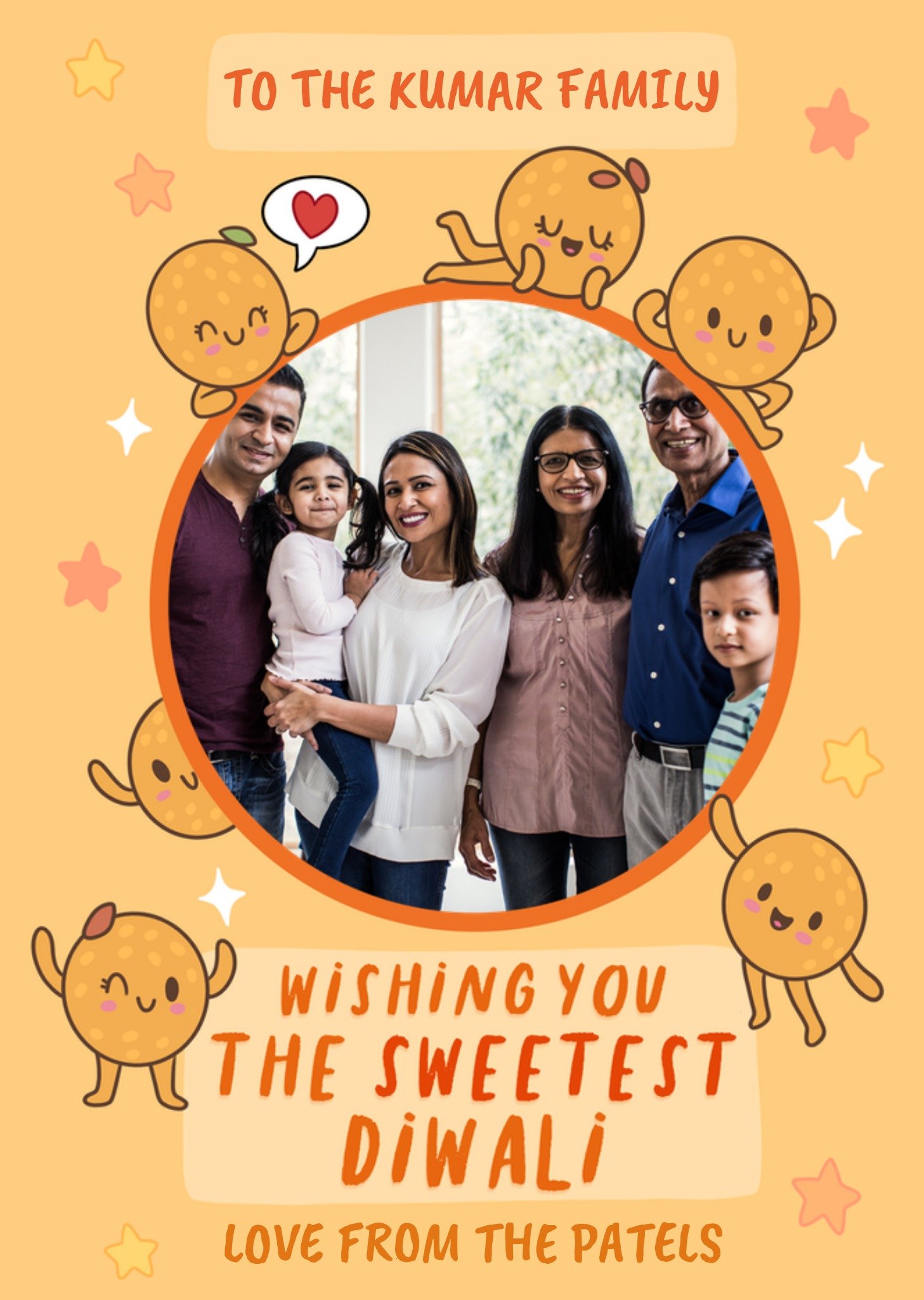 Moonpig Sweetest Laddoo To The Family From The Family Photo Upload Diwali Card