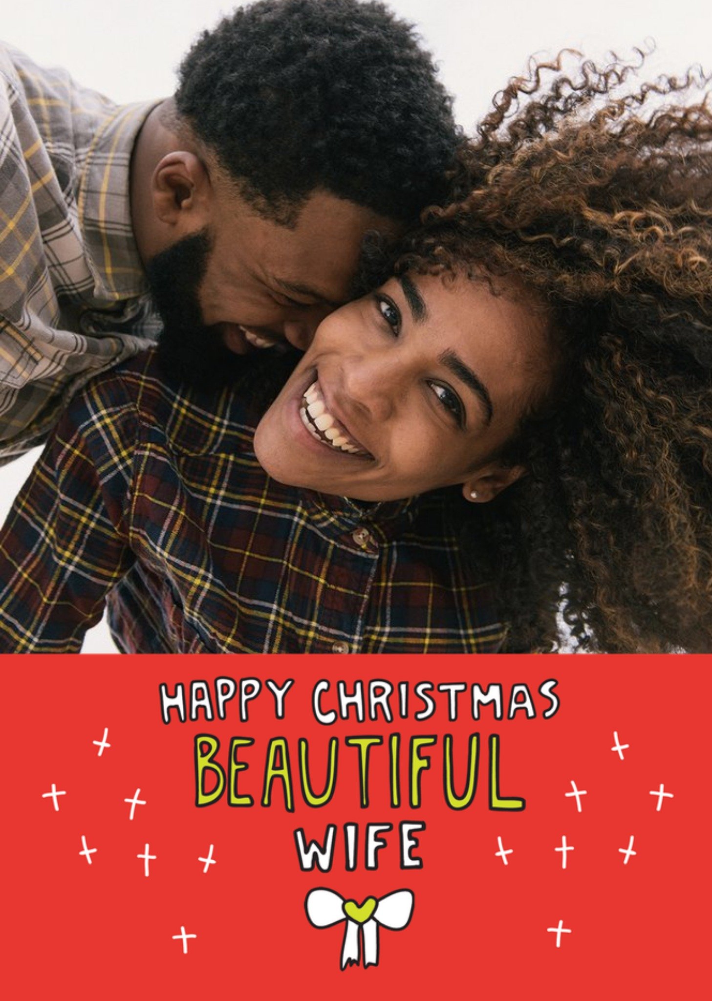 Moonpig Happy Christmas Beautiful Wife Photo Upload Card