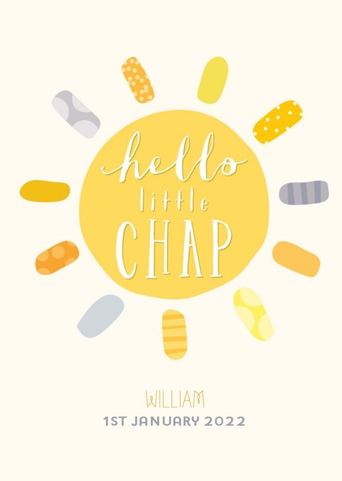 Hello Little Chap New Baby Card