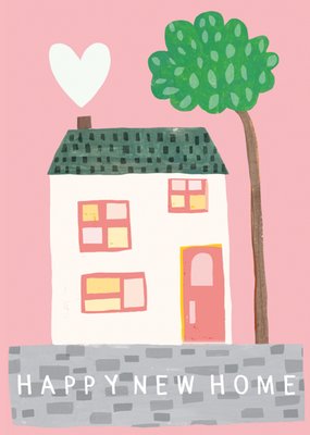 Cute House Illustrated Happy New Home Card