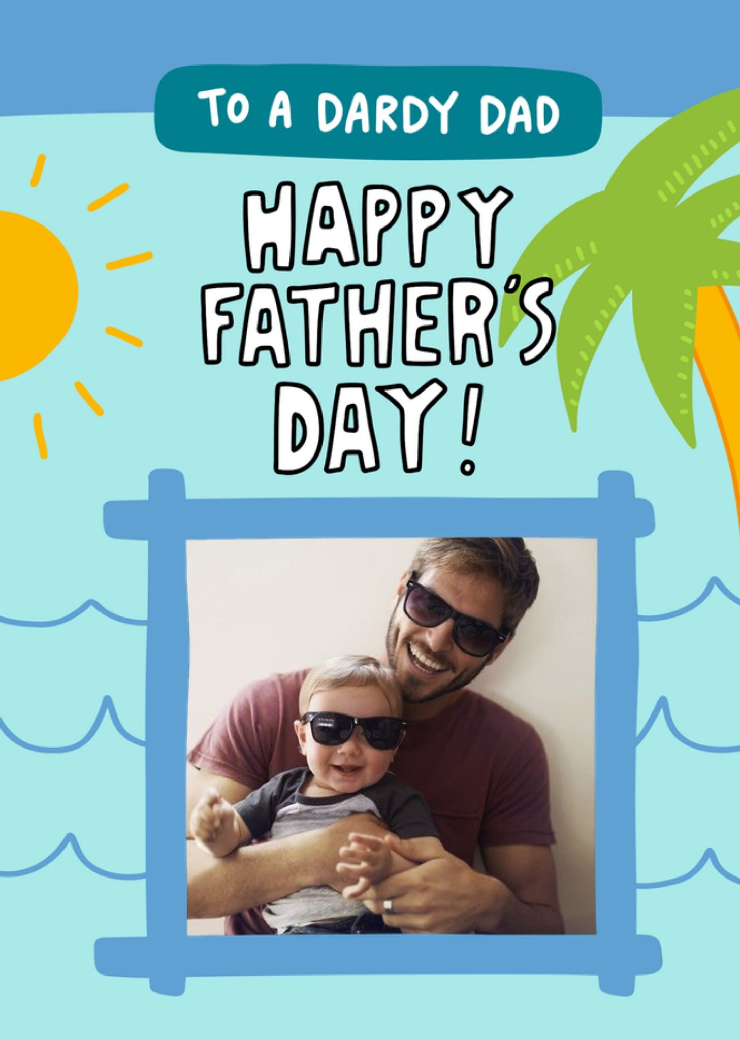 Moonpig Angela Chick Beach Father's Day Photo Upload Card