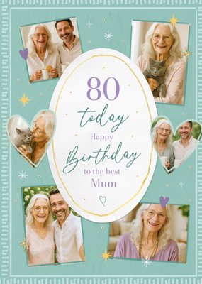 Best Mum Photo Upload Happy 80th Birthday Card