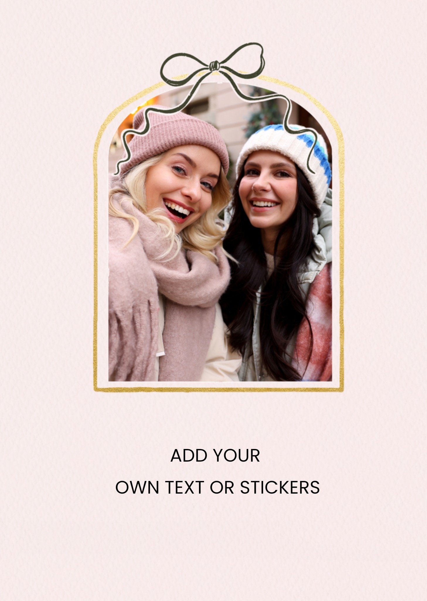 Moonpig Gold Arched Frame Create Your Own Design Photo Upload Christmas Card