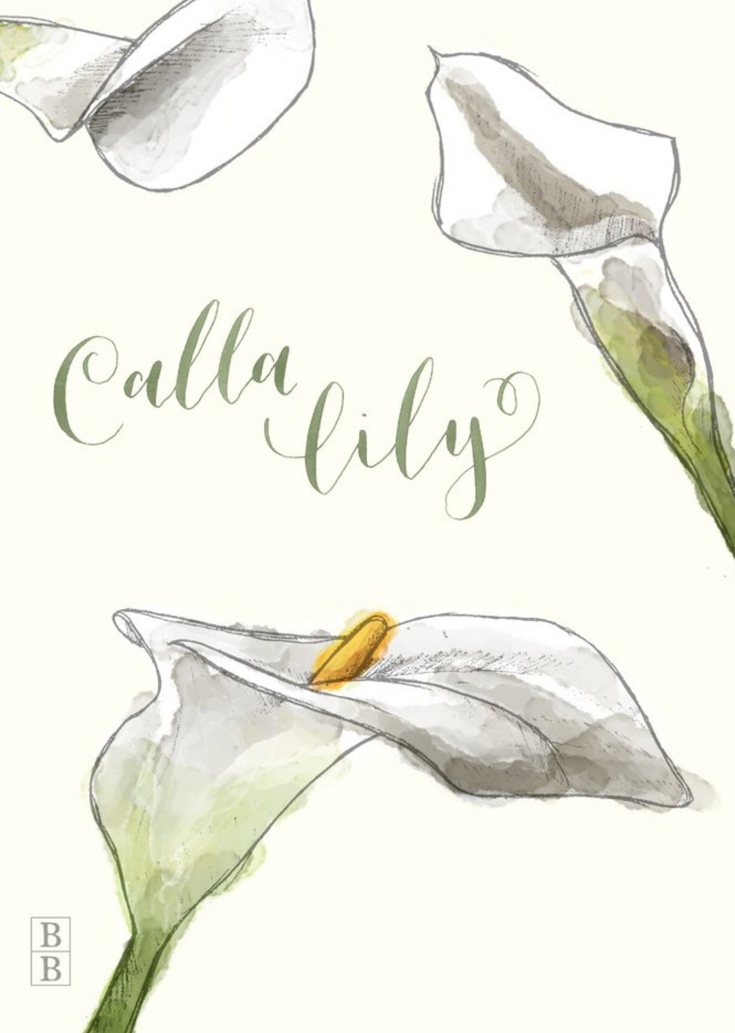 Moonpig Illustrated Calla Lily Flowers Personalised Card