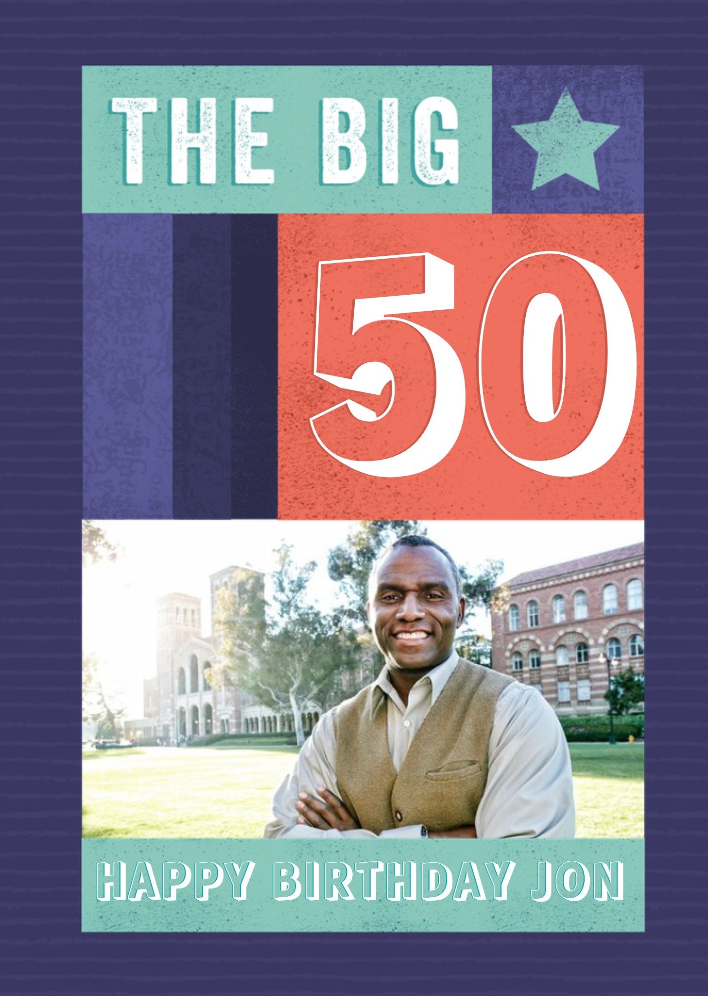 Moonpig The Big 50 Photo Upload Birthday Card
