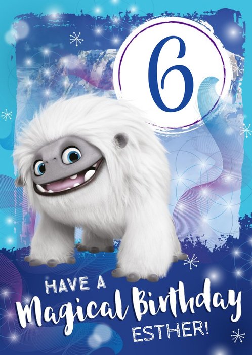 Universal Abominable Yeti 6 today personalised magical birthday card