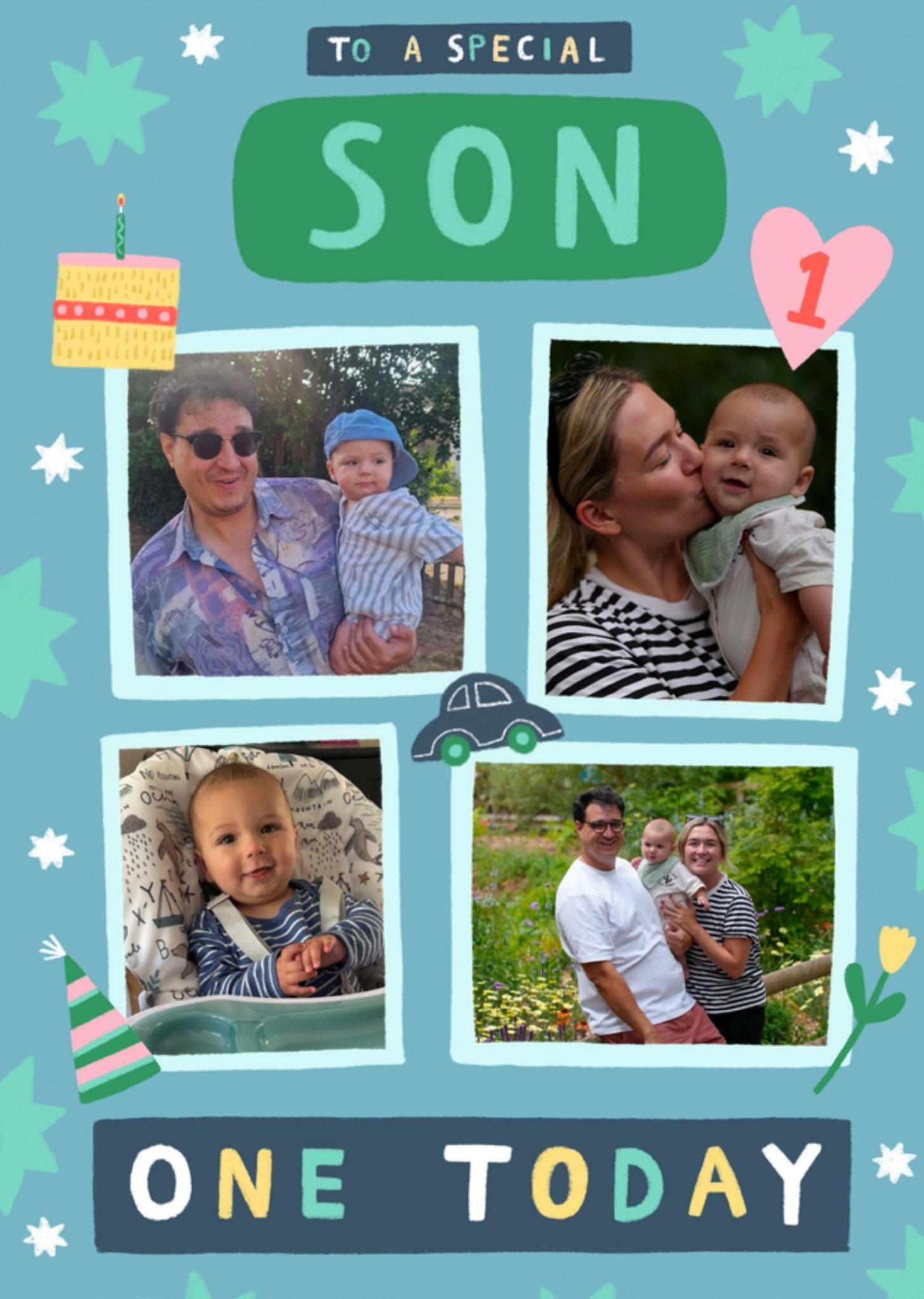 Stella Isaac Illustrations Special Son 1 Today Photo Upload Birthday Card