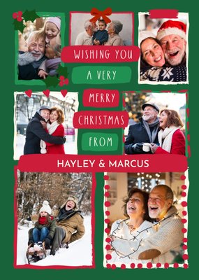 Wishing You A Very Merry Christmas Photo Upload Card