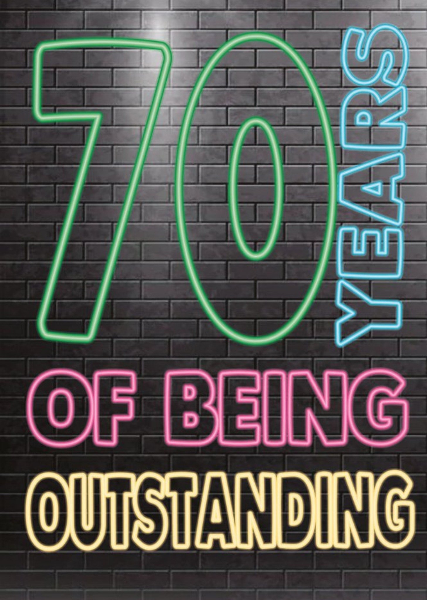 Moonpig Cheeky Chops 70 Years Of Being Outstanding Card