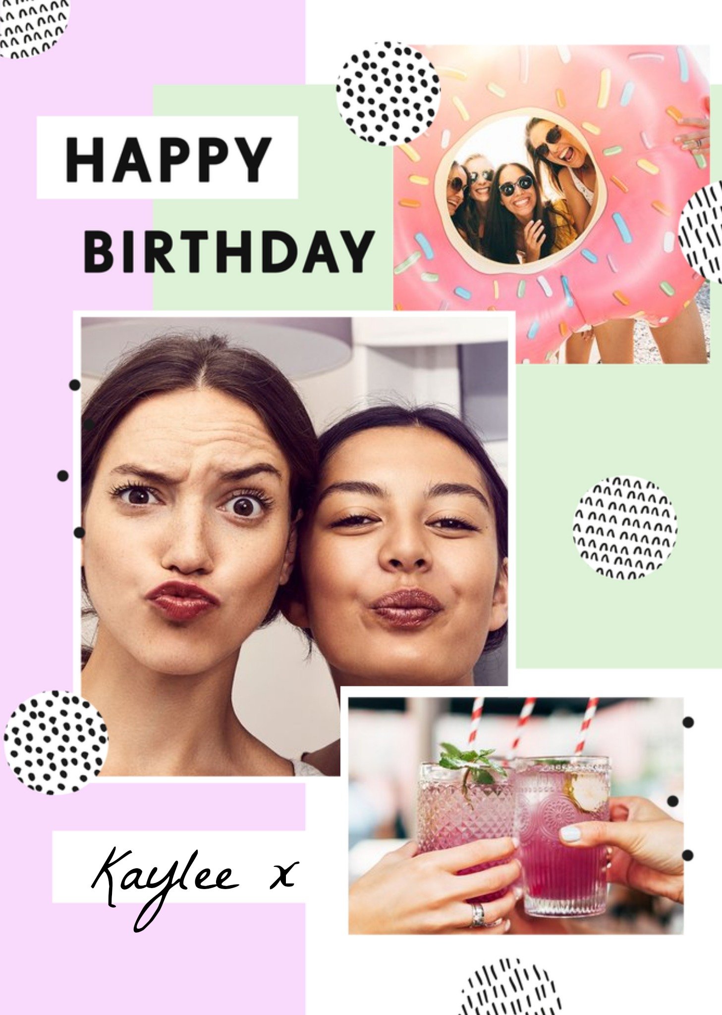 Moonpig Pattern Multi Photo Upload Birthday Card