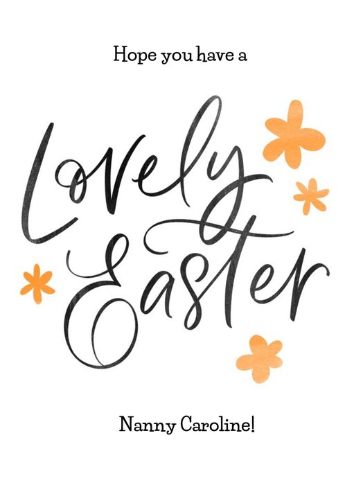 Typographic Calligraphy Lovely Easter Nanny Easter Card