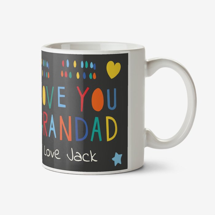 Grandad Heart Photo Upload Mug