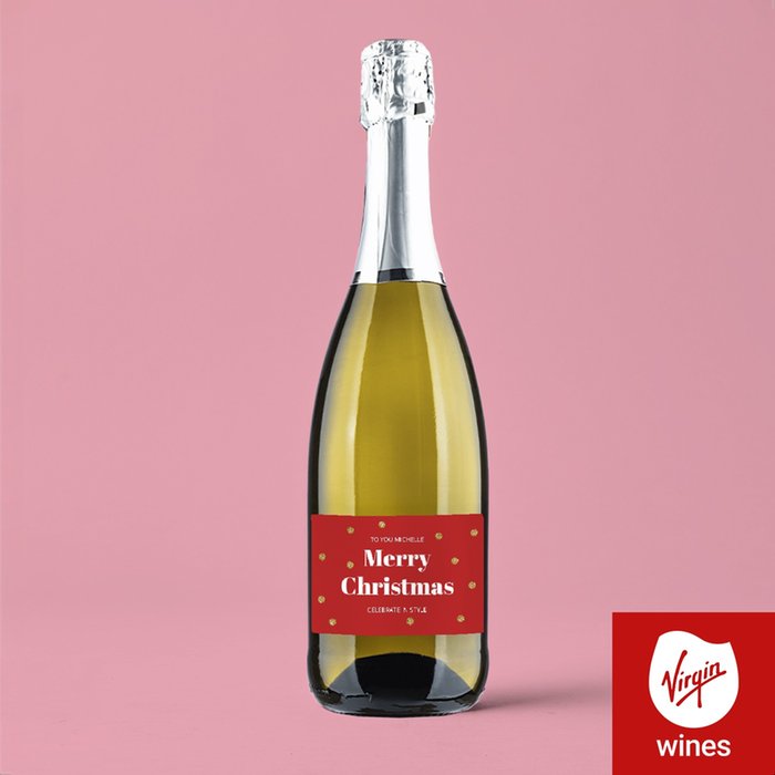 Personalised Merry Christmas Prosecco 75cl