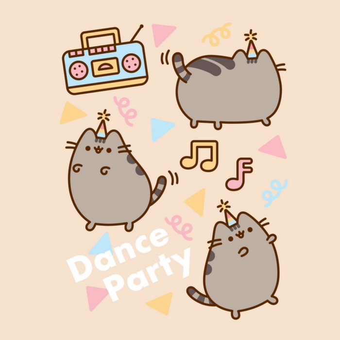 Pusheen The Cat Dance Party Birthday Card