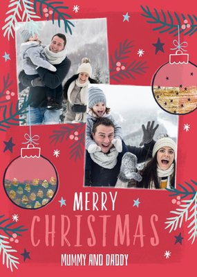 Merry Christmas Mummy And Daddy Photo Upload Christmas Postcard