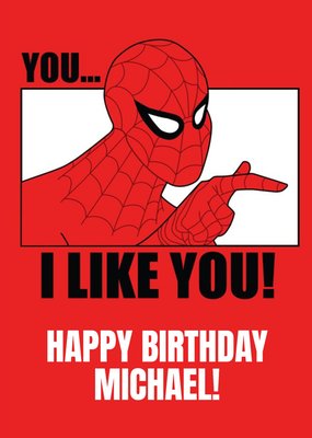 Marvel Spiderman You I Like You Happy Birthday Card