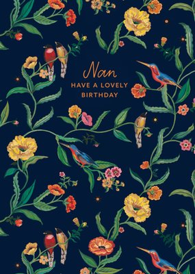 Cath Kidston Nan Have A Lovely Birthday Floral Illustrated Birthday Card 