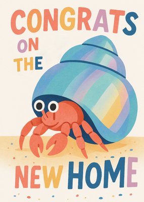 Cute Crab Illustrated New Home Card