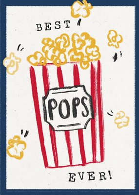 Best Pops Ever Illustrated Popcorn Father's Day Card