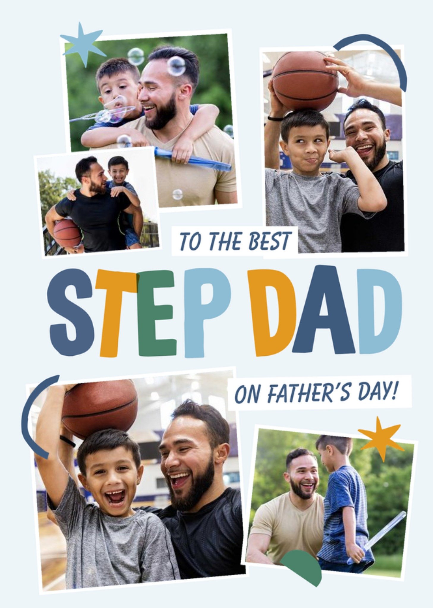 Moonpig Typographic Photo Upload Step Dad Father's Day Card