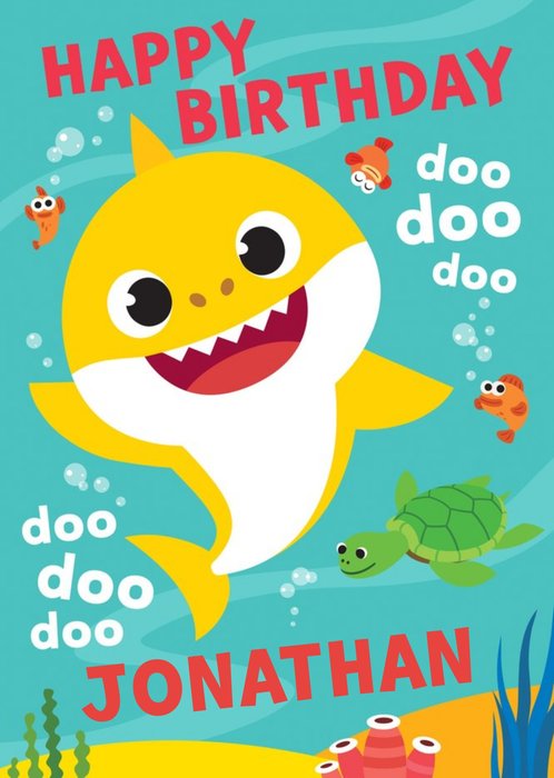 Baby Shark song kids Happy Birthday card