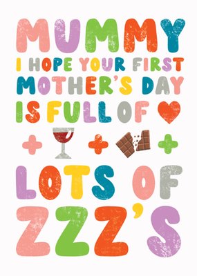 Funny Typographic Mummy First Mother's Day Card