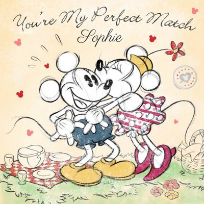 Disney Minnie And Mickey Mouse Personalised Valentines Day Card