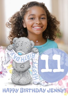 Cute Tatty Teddy 11th Birthday Photo Upload Card