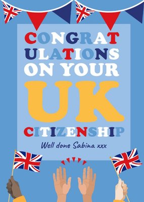 Congratulations On Your UK Citizenship Union Jack Bunting Card