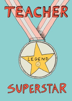 Teacher Superstar Thank You Card