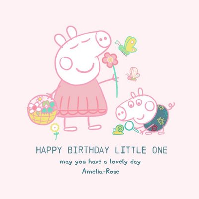 Peppa Pig and George Happy Birthday little one Birthday card